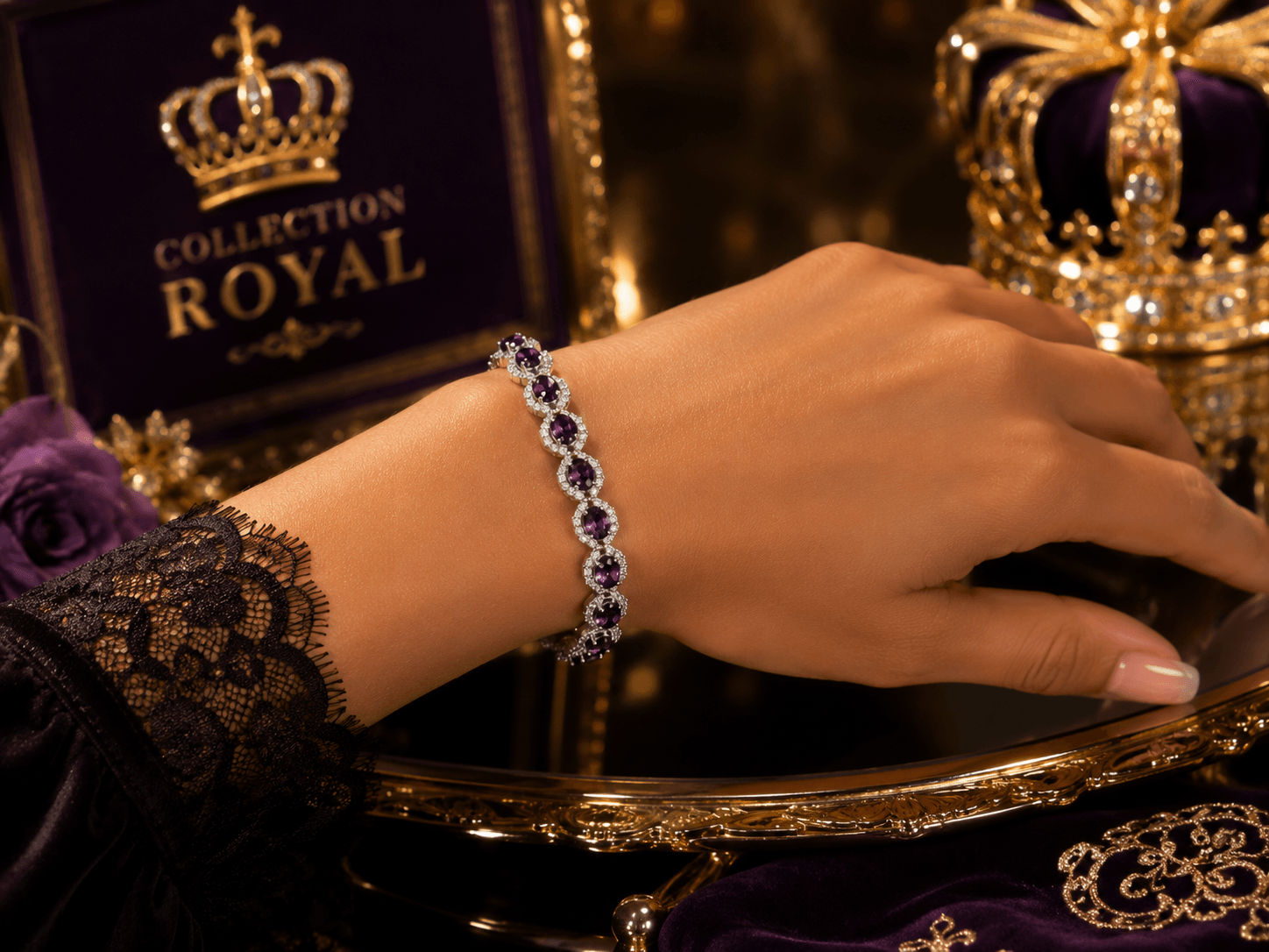 Bracelet Royal Améthyste en Argent