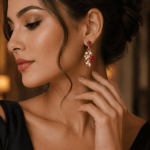 Boucles d’Oreilles Clous Jardin Floral en Plaqué Or