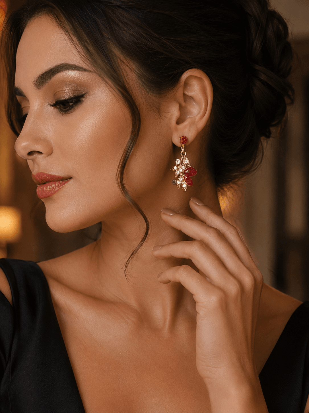Boucles d’Oreilles Clous Jardin Floral en Plaqué Or