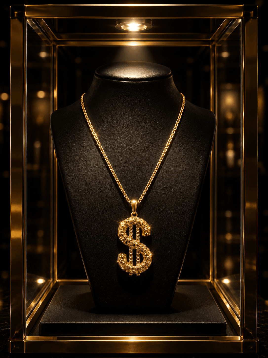Collier Médaillon Dollars en Argent Plaqué Or 18 Carats