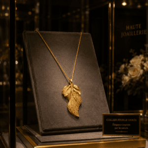 Collier Fleur de Dubaï en Acier Doré