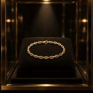 Bracelet Maille Cheval en Argent Plaqué Or 18 Carats