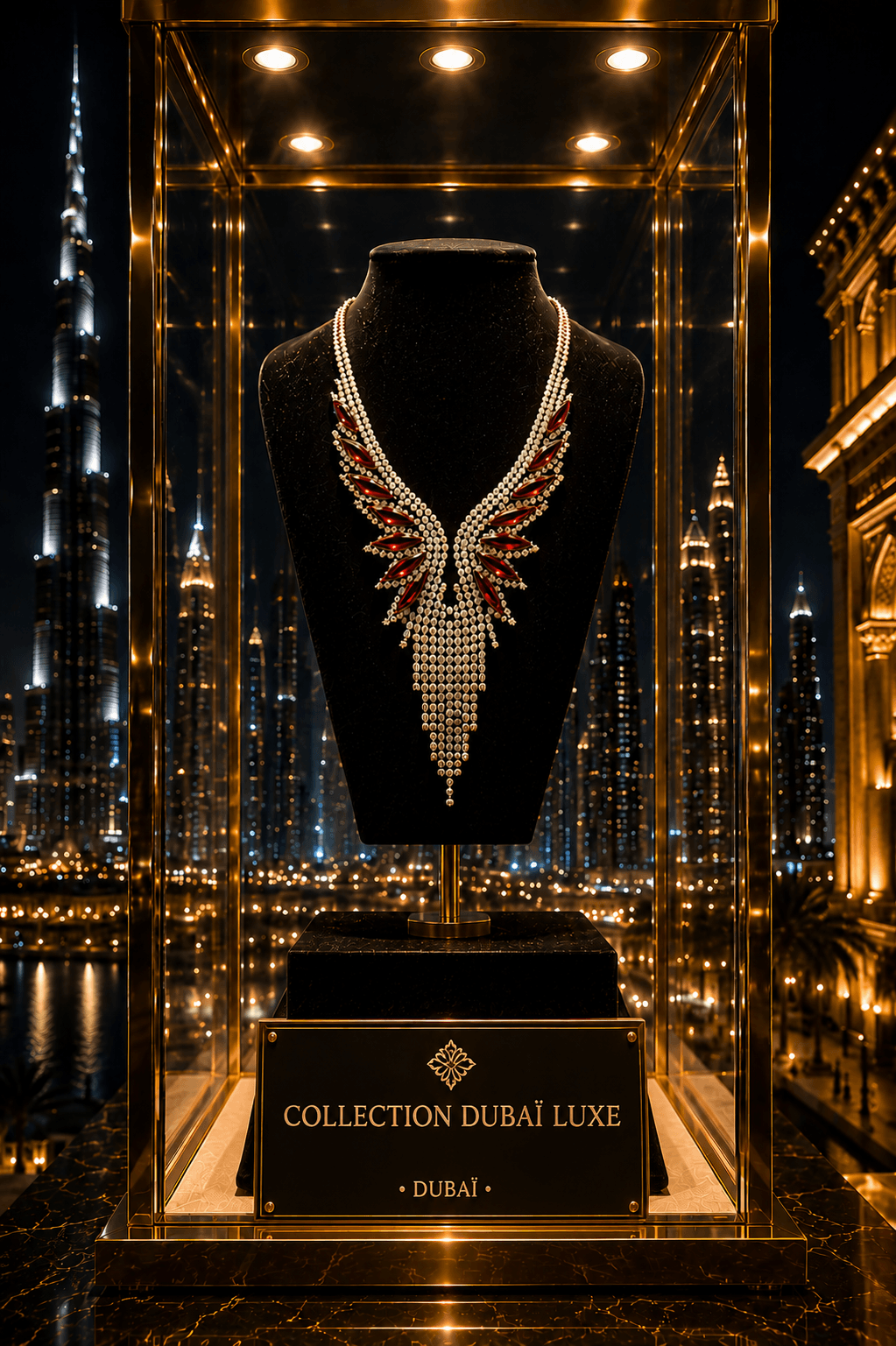 Collier Rubis Majesté et Zircons – Collection Dubaï