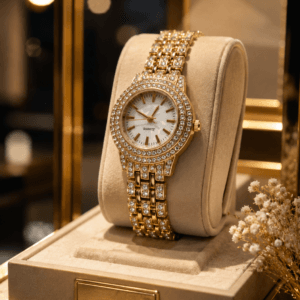 Montre Dubaï Dorée aux Zirconiums