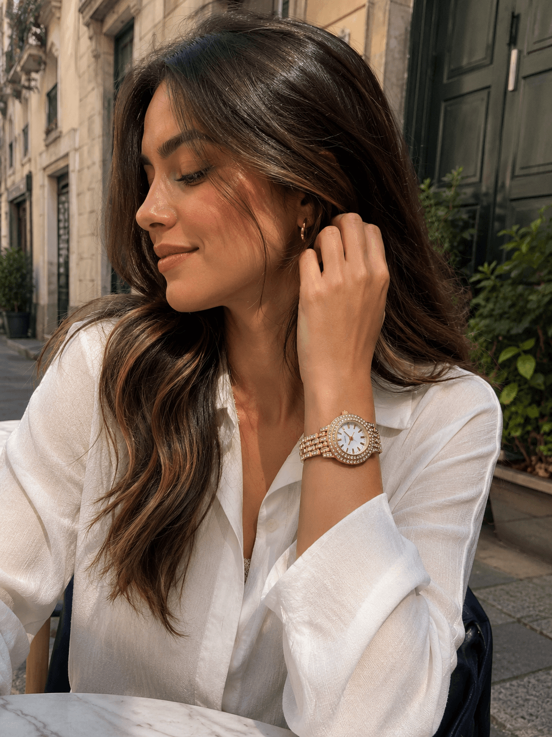 Montre Dubaï Dorée aux Zirconiums – Image 3