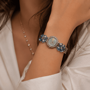 Montre-Bijou Saphir Bleu en Argent