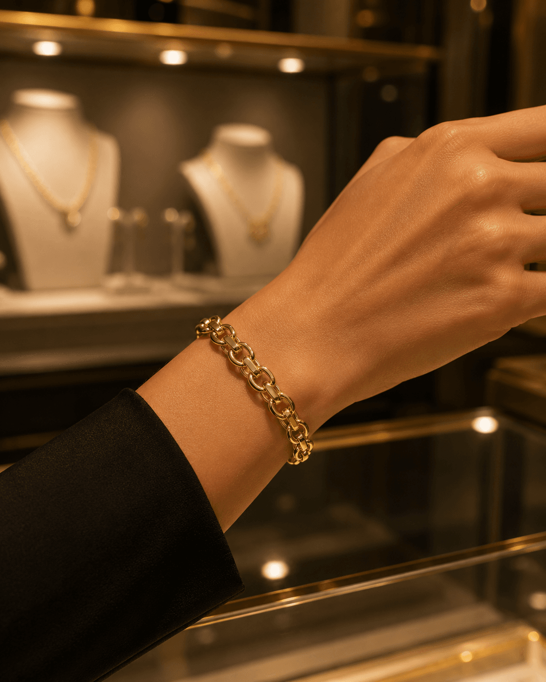 Bracelet Royal Manchette en Argent Plaqué Or 18 Carats – Image 2