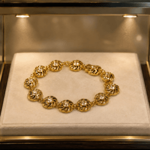 Bracelet Spirale Topaze Blanche en Or 24 Carats