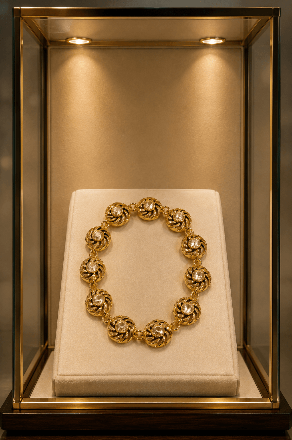 Bracelet Spirale Topaze Blanche en Or 24 Carats – Image 4