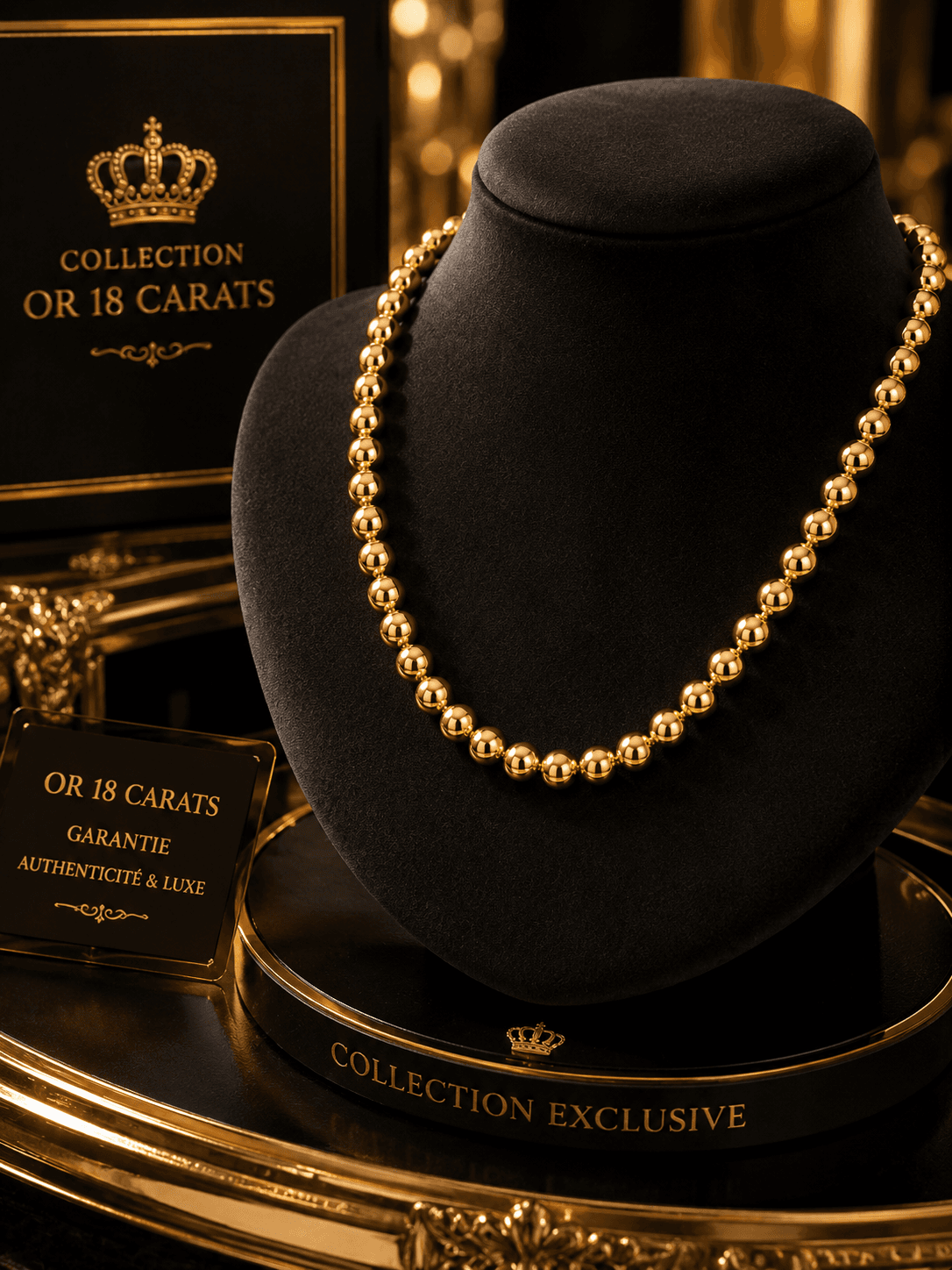 Collier Perles Miroir en Or 18 Carats