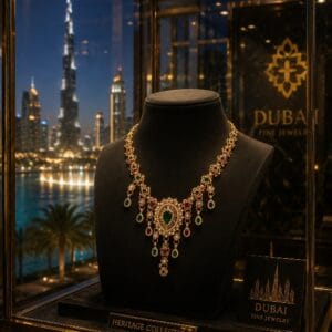Collier Jardin Précieux en Plaqué Or Rose – Collection Dubaï