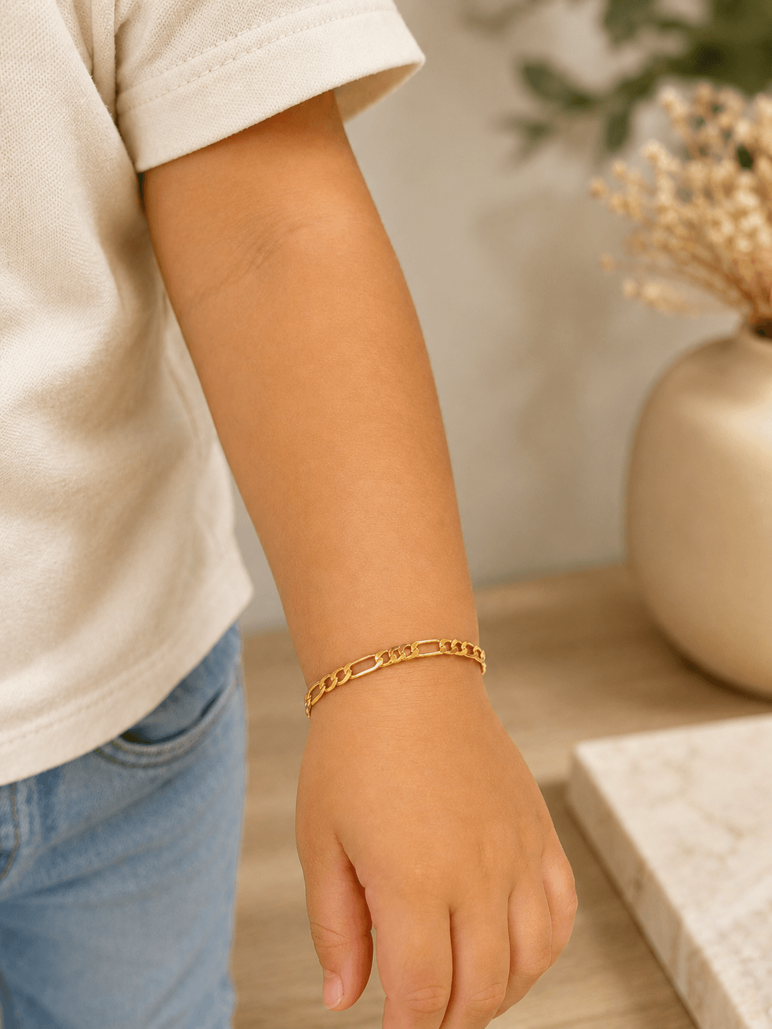 Gourmette Enfant Maille Figaro en Or 18 Carats – Image 2