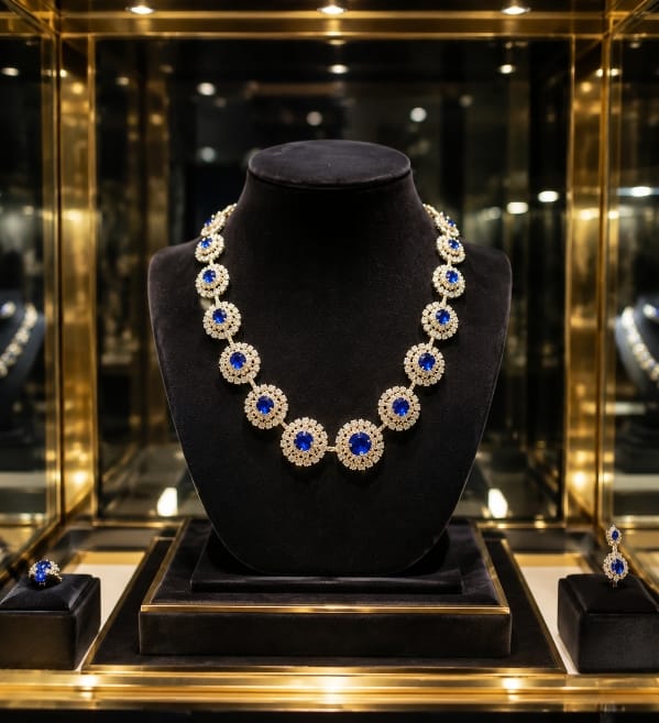 Collier Royal Saphir en Acier Inoxydable