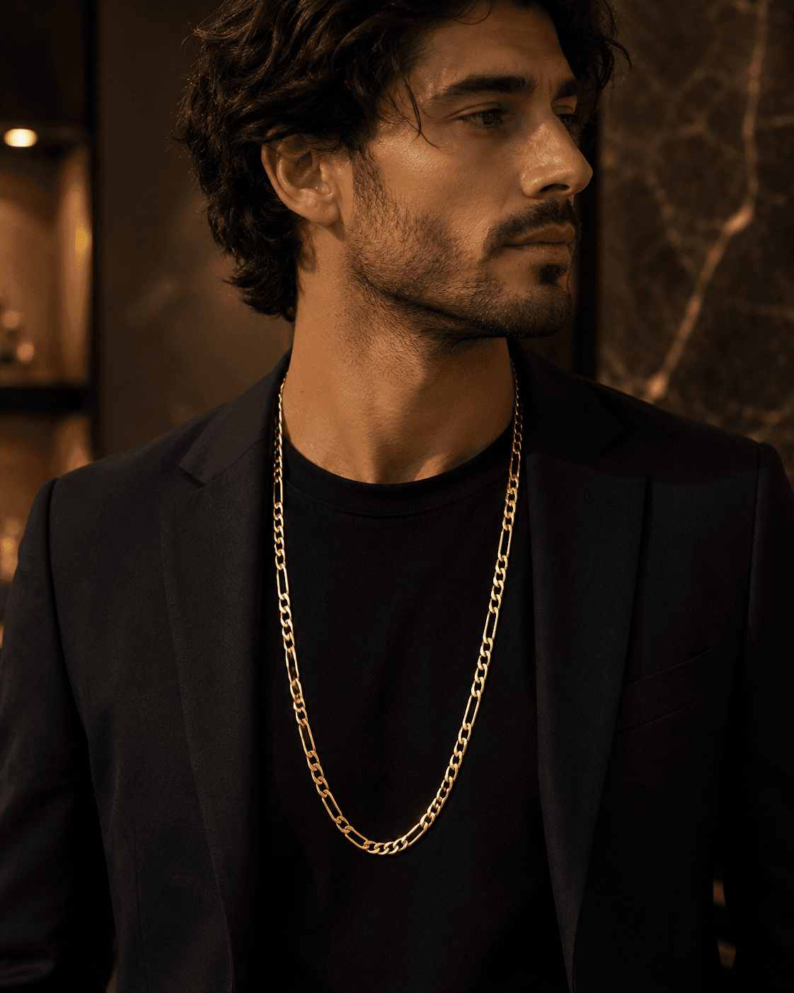Chaîne Figaro Signature en Or 18 Carats – 70 cm – Image 2