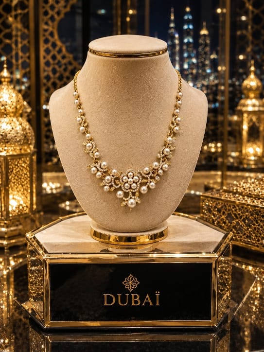 Collier Perles et Strass Sultane en Plaqué Or – Image 2