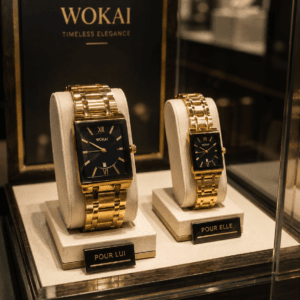 Montre Rectangle Doré – Ligne Élégance