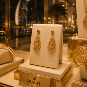 Boucles d’Oreilles Pendantes Dubaï en Plaqué Or