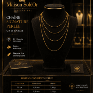chaine signature perlée -75cm
